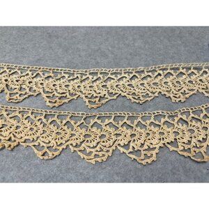 Vintage Crocheted Cotton Lace Trim - 2 Yards Plus 4 Inches - Delicate Scalloped